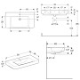 Geberit Renova Plan Waschtisch 90 cm mit Ablagefläche, Hahnloch mittig und Überlauf