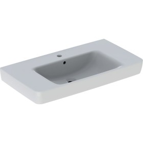 Geberit Renova Plan Waschtisch 90 cm mit Ablagefläche, Hahnloch mittig und Überlauf