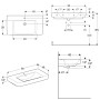 Geberit Renova Plan Waschtisch 90 cm mit Ablagefläche, Hahnloch mittig und Überlauf