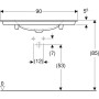 Geberit ONE Möbelwaschtisch 90 cm, Abgang vertikal, 1 Hahnloch, ohne Überlauf
