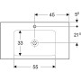Geberit ONE Möbelwaschtisch 90 cm, Abgang vertikal, 1 Hahnloch, ohne Überlauf