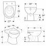 Geberit Renova Stand-WC Tiefspüler, Abgang horizontal, teilgeschlossene Form