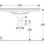 Geberit ONE Möbelwaschtisch 105 cm, Abgang horizontal, 1 Hahnloch, ohne Überlauf