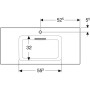 Geberit ONE Möbelwaschtisch 105 cm, Abgang horizontal, 1 Hahnloch, ohne Überlauf