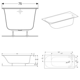 Geberit Soana Badewanne 170 x 75 cm