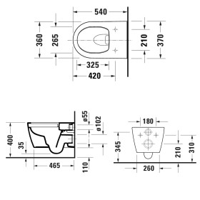 Duravit ME par Starck WC suspendu HygieneFlush