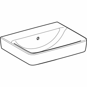 Geberit Renova Plan Waschtisch 55 cm ohne Hahnloch, mit Überlauf