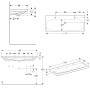Geberit Acanto Waschtisch einfache Befestigung 120 cm mit 2 Hahnlöchern und Überlauf