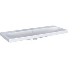Geberit Acanto Waschtisch einfache Befestigung 120 cm mit 2 Hahnlöchern und Überlauf