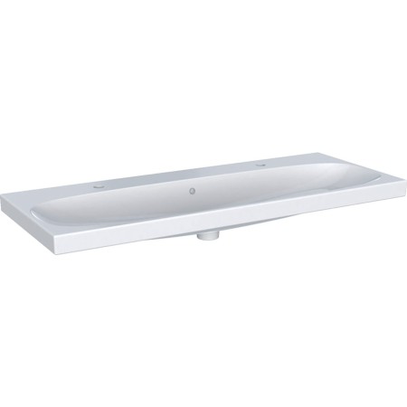 Geberit Acanto Waschtisch einfache Befestigung 120 cm mit 2 Hahnlöchern und Überlauf