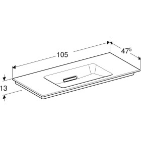 Geberit ONE Möbelwaschtisch 105 cm, Abgang horizontal, ohne Hahnloch, ohne Überlauf