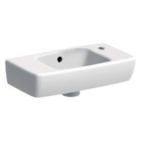 Geberit Renova Compact Handwaschbecken 45 cm verkürzte Ablage, mit Ablagefläche und Hahnloch rechts