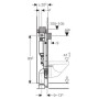 Geberit GIS Element Wand-WC 100 cm mit Omega UP-Spülkasten 12 cm, für Betätigung von oben oder von vorne