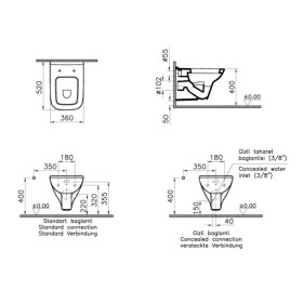 VitrA S20 Wand-WC Flachspüler mit Spülrand