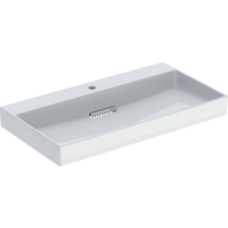Geberit ONE Waschtisch 90 cm, Abgang horizontal, 1 Hahnloch, ohne Überlauf