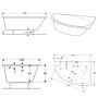 Geberit Renova asymmetrische Eck-Badewanne, links