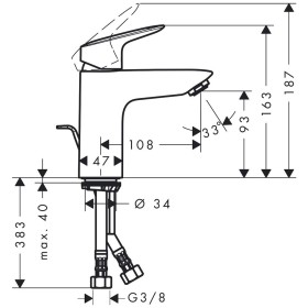 Miscelatore monocomando per lavabo hansgrohe Logis 100 CoolStart