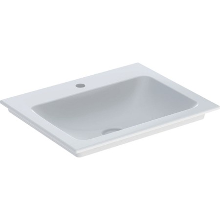 Geberit ONE Möbelwaschtisch 60 cm, Abgang vertikal, 1 Hahnloch, ohne Überlauf