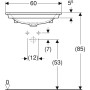 Geberit ONE Möbelwaschtisch 60 cm, Abgang vertikal, 1 Hahnloch, ohne Überlauf