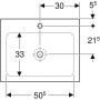 Geberit ONE Möbelwaschtisch 60 cm, Abgang vertikal, 1 Hahnloch, ohne Überlauf