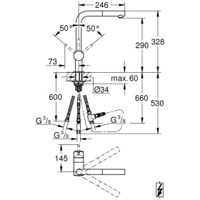 Robinetterie d'évier monocommande GROHE Minta pour chauffe-eau ouvert