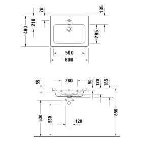 Lavabo Duravit D-Code 60 cm