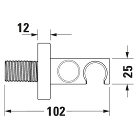 Raccordo a parete Duravit con supporto doccia e rosetta rotonda