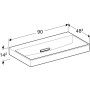 Geberit ONE Waschtisch 90 cm, Abgang horizontal, ohne Hahnloch, ohne Überlauf