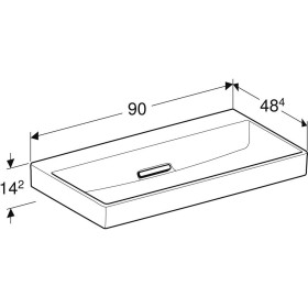 Geberit ONE Waschtisch 90 cm, Abgang horizontal, ohne Hahnloch, ohne Überlauf
