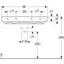 Geberit ONE Waschtisch 90 cm, Abgang horizontal, ohne Hahnloch, ohne Überlauf