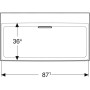 Geberit ONE Waschtisch 90 cm, Abgang horizontal, ohne Hahnloch, ohne Überlauf