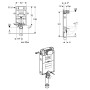 Geberit Kombifix Element für Wand-WC, 108 cm, mit Omega UP-Spülkasten 12 cm für Betätigung von vorne