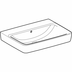 Geberit Renova Plan Waschtisch 65 cm ohne Hahnloch, mit Überlauf