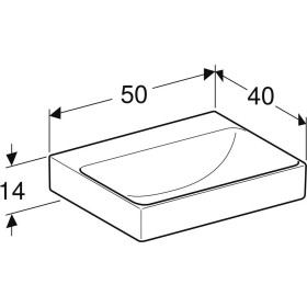 Geberit ONE Waschtisch 50 cm, Abgang vertikal, ohne Hahnloch, ohne Überlauf