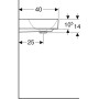 Geberit ONE Waschtisch 50 cm, Abgang vertikal, ohne Hahnloch, ohne Überlauf