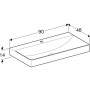 Geberit ONE Waschtisch 90 cm, Abgang vertikal, 1 Hahnloch, ohne Überlauf
