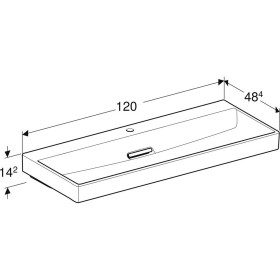 Geberit ONE Waschtisch 120 cm, Abgang horizontal, 1 Hahnloch, ohne Überlauf