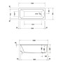 Duravit Qatego Rechteck-Badewanne 160 x 70 cm, Einbauversion