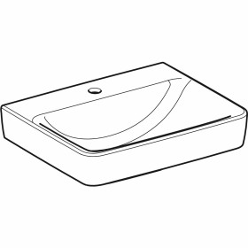 Geberit Renova Plan Waschtisch 55 cm mit Hahnloch mittig, ohne Überlauf