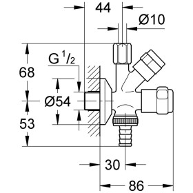 Robinet d'angle combiné GROHE Eggemann WAS DN 15