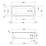 Duravit Qatego Rechteck-Badewanne 180 x 80 cm, Einbauversion