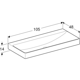 Geberit ONE Waschtisch 105 cm, Abgang vertikal, ohne Hahnloch, ohne Überlauf