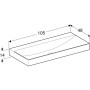 Geberit ONE Waschtisch 105 cm, Abgang vertikal, ohne Hahnloch, ohne Überlauf