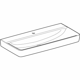 Geberit Renova Plan Waschtisch 100 cm mit Hahnloch mittig, ohne Überlauf