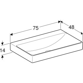 Geberit ONE Waschtisch 75 cm, Abgang vertikal, ohne Hahnloch, ohne Überlauf