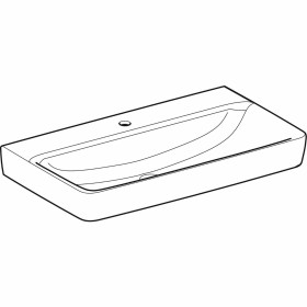 Geberit Renova Plan Waschtisch 85 cm mit Hahnloch mittig, ohne Überlauf