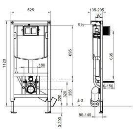 Villeroy & Boch Viconnect Elemento WC per cartongesso, altezza standard 112 cm