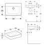 Geberit Renova Plan Handwaschbecken 50 cm ohne Hahnloch, ohne Überlauf