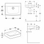 Geberit Renova Plan Handwaschbecken 50 cm ohne Hahnloch, ohne Überlauf