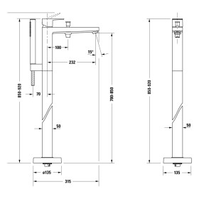 Duravit Manhattan Einhebel-Wannenmischer bodenstehend